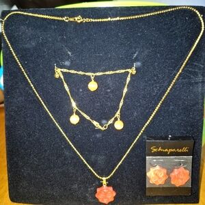 Gold and Orange Jewelry Set
